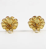 Citrine Double Tier Flower Earrings with Diamond