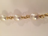 18kt Yellow Gold and Pearl Bracelet with Sapphire Toggle