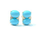 Grande GUM DROP™ Earrings with Cabochon Turquoise and Diamonds