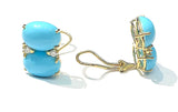 Grande GUM DROP™ Earrings with Cabochon Turquoise and Diamonds