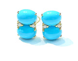 Grande GUM DROP™ Earrings with Cabochon Turquoise and Diamonds