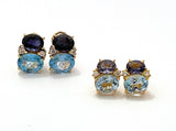 Mini GUM DROP™ Earrings with Iolite and Blue Topaz and Diamonds