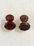 Large GUM DROP™ Earrings with Garnet and Cabochon Citrine and Diamonds