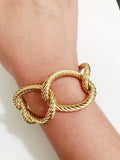 Yellow Gold Oval Spiral Link Bracelet