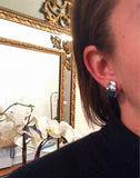 Medium Gum Drop Earrings with Peridot and Iolite and Diamonds