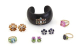 Mini  GUM DROP™  Earrings with Iolite, Amethyst and Diamonds
