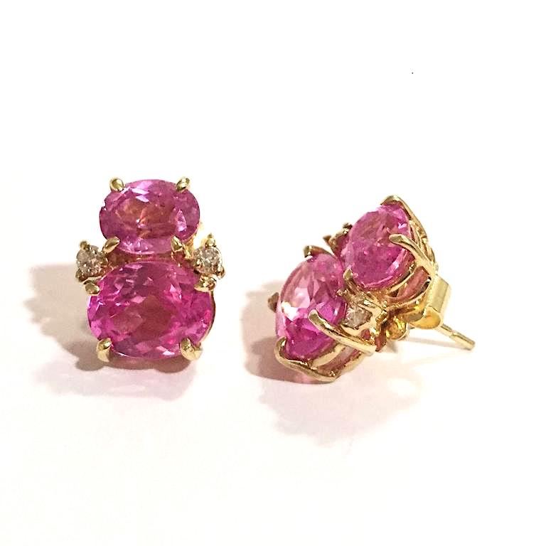 Mini GUM DROP™ Earrings with Amethyst and Iolite and Diamonds