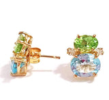 Mini GUM DROP™ Earrings with Peridot, Blue Topaz and Diamonds