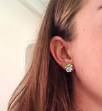 Mini GUM DROP™ Earrings with Peridot and Blue Topaz and Diamonds