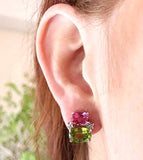 Mini GUM DROP™ Peridot and Citrine and Diamond Earrings