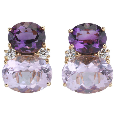 Purple Pearls Drop Jhumki Earrings