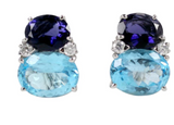 Medium GUM DROP™ Earrings with Iolite and Blue Topaz and Diamonds