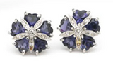 Medium GUM DROP™ Earrings with Iolite and Blue Topaz and Diamonds