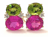 Medium GUM DROP™ Ring with Blue Topaz Violet Amethyst and Diamonds