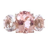 Medium GUM DROP™ Ring with Kunzite and Rock Crystal and Diamonds