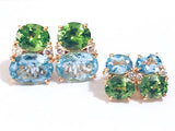 Large GUM DROP™ Earrings with Peridot and Blue Topaz and Diamonds