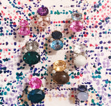 Large GUM DROP™ Earrings with Deep Iolite and Pink Topaz and Diamonds