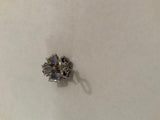 18kt White Gold Mini Sand Dollar Earrings with Iolite and Diamonds