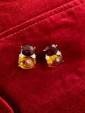 Large GUM DROP™ Earrings with Garnet and Cabochon Citrine and Diamonds