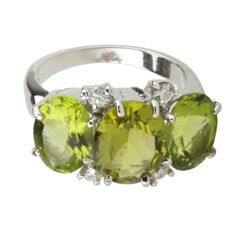 Mini GUM DROP™ Ring with Peridot and Diamonds