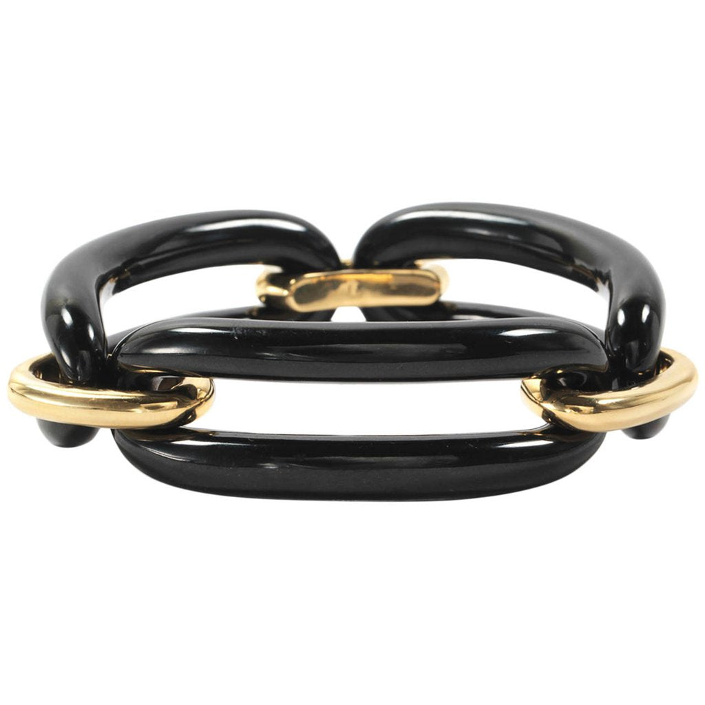 18kt Yellow Gold and Agate Link Bracelet