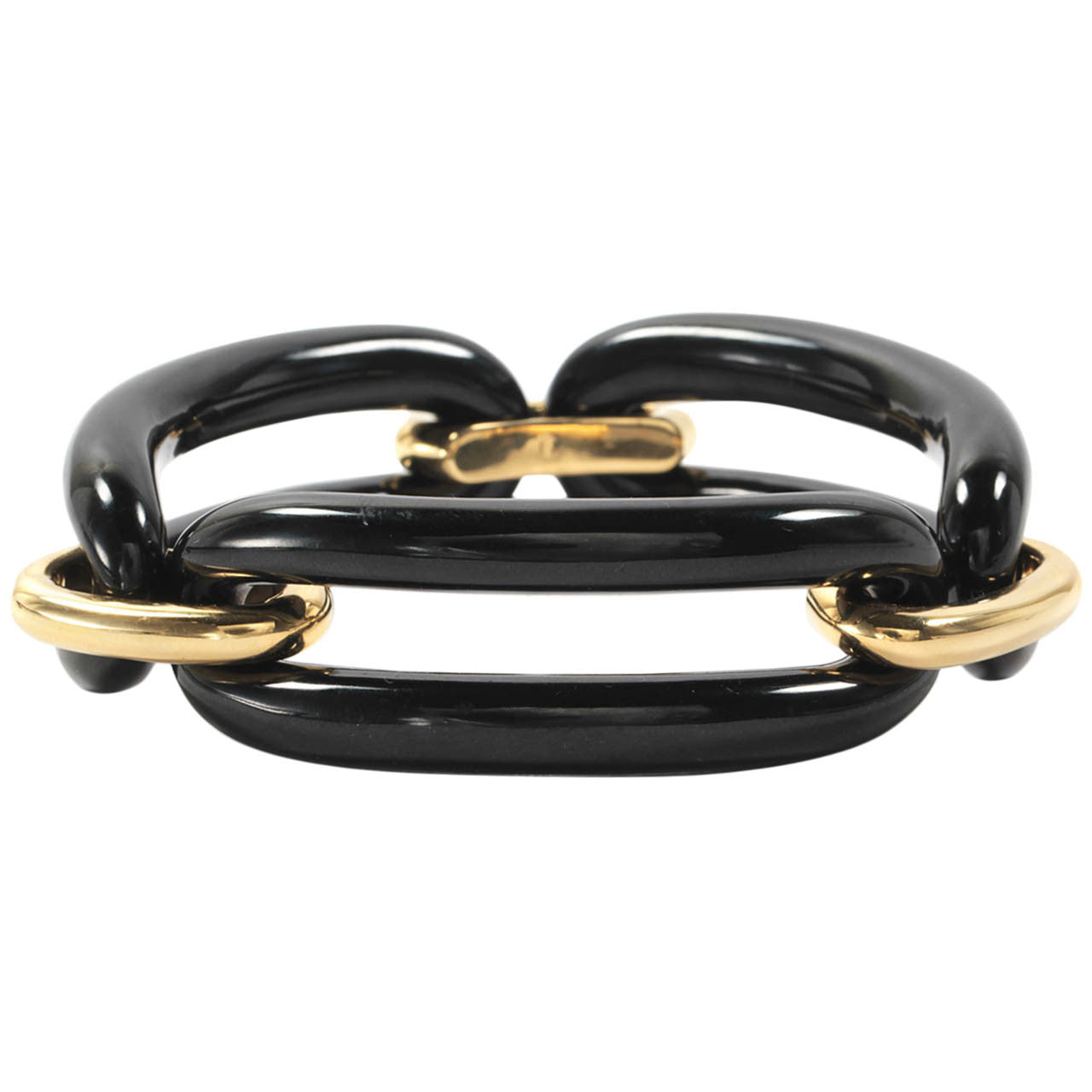 18kt Yellow Gold and Onyx Link Bracelet
