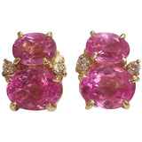 Mini GUM DROP™ Earrings with Two Tone Pink Topaz and Diamonds