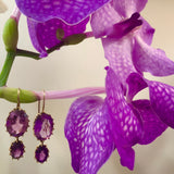 18kt Yellow Gold Multi Prong Amethyst Drop Earrings