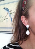 Grande GUM DROP™ Earrings with Cabochon Turquoise and Diamonds