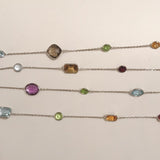 Elegant Multiple Semi Precious Stone Gold Necklace