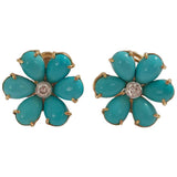 Grande GUM DROP™ Earrings with Cabochon Turquoise and Diamonds