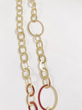 Yellow Gold Flat Oval Link Necklace