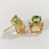 Mini GUM DROP™ Peridot and Citrine and Diamond Earrings