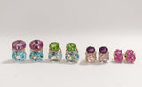 Large GUM DROP™ Earrings with Blue Topaz and Cabochon Turquoise and Diamonds