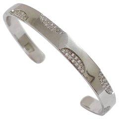 White Gold Polka Dot Diamond Cuff Bracelet