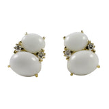 Large GUM DROP™ Earrings with Cabochon Turquoise and Diamonds