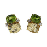 Medium GUM DROP™ Earrings with Peridot and Citrine and Diamonds