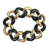 Gold and Wood Link Bracelet